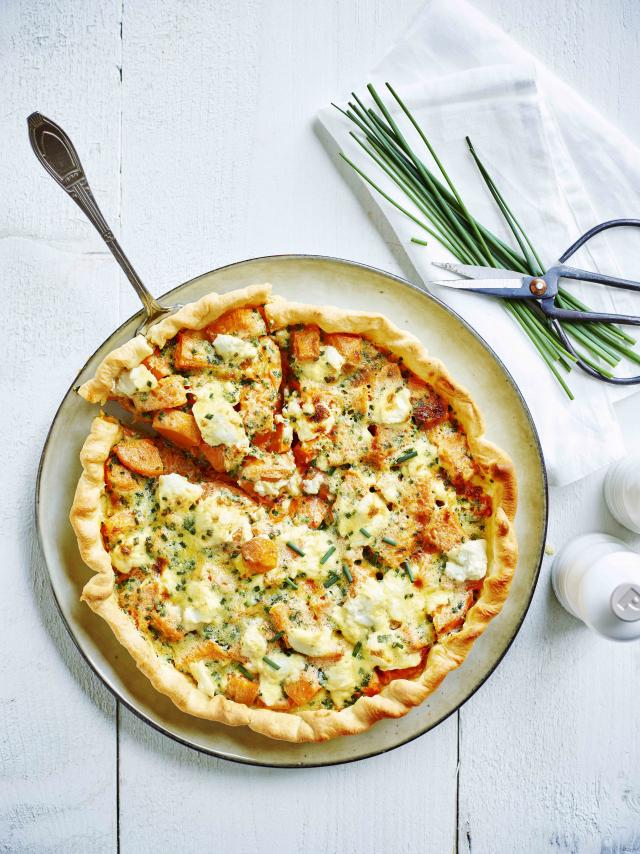 Zoete aardappeltaart met geitenkaas