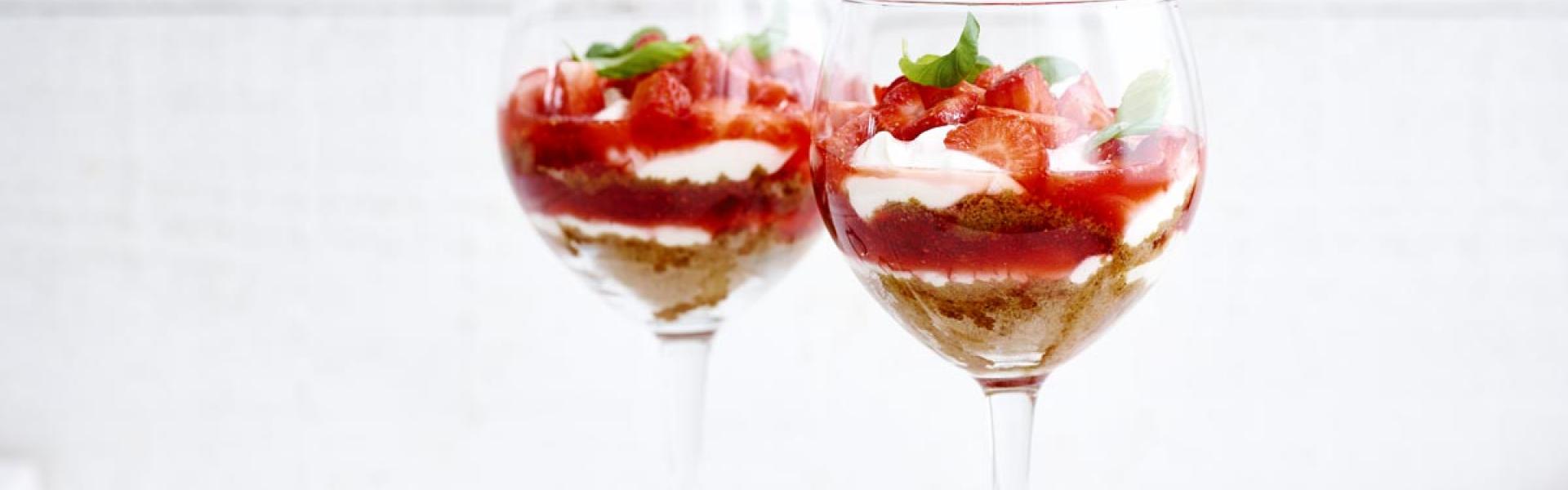 Trifle met aardbeien